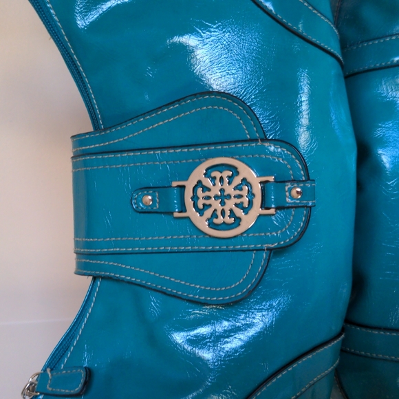 Teal medallion shoulder bag - Picture 2 of 11